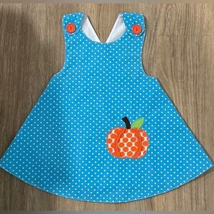 Kelly’s Kids Polka Dot Pumpkin Pinafore Swing Dress-size 18 months